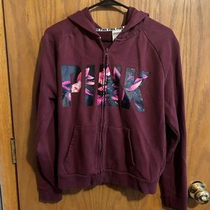 victorias secret PINK zip up logo hoodie
